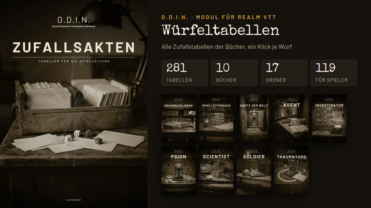 O.D.I.N. Würfeltabellen