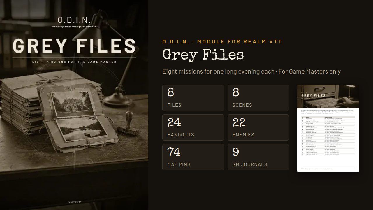 O.D.I.N. Grey Files: Eight Missions